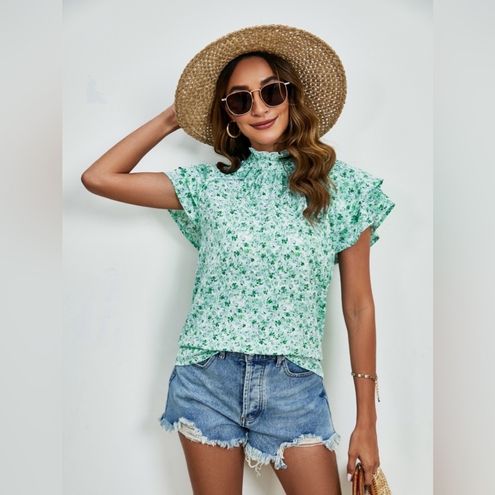 Whispering Winds Womens Short Sleeve Blouses